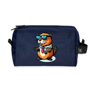 Bieber - Recycelte Kulturtasche - Navy - Vorne