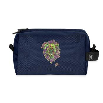 Lion Feuillu Coloré Jungle - Trousse de toilette en tissu recyclé - marine - Devant
