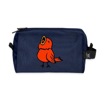 Budgie, songbird, sparrow, bird, chirp, cute - Recycled Toiletry Zip Bag - navy - Front