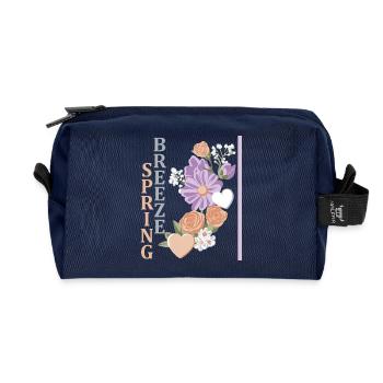 Frühlingsbrise - Recycelte Kulturtasche - Navy - Vorne