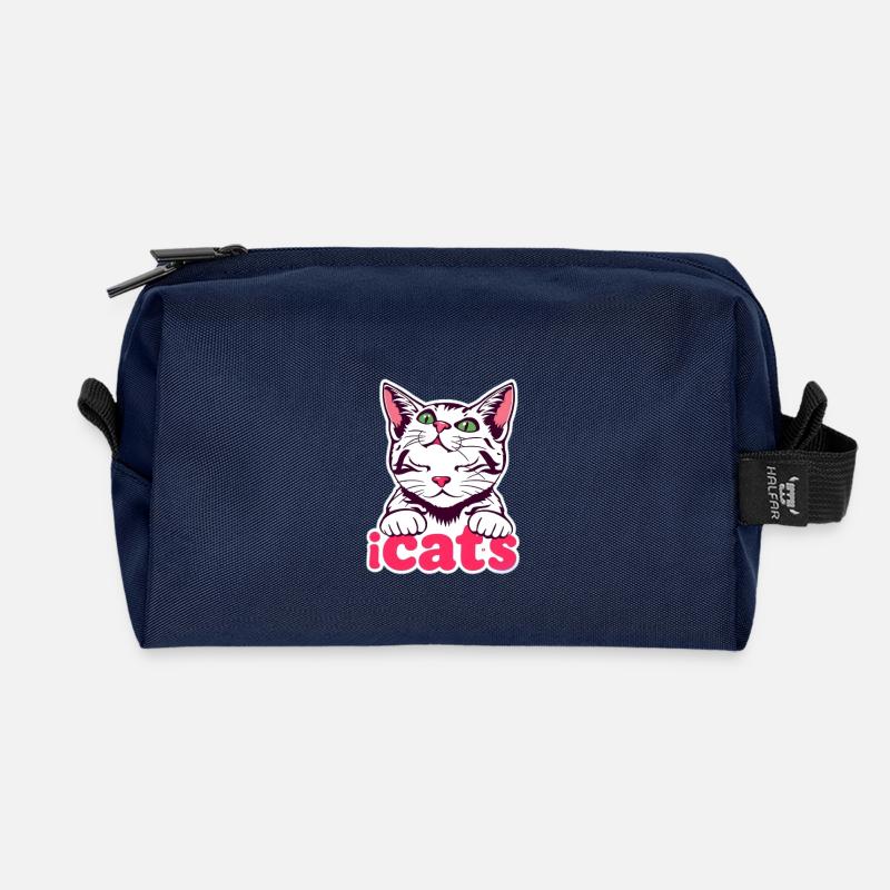 « Chat - Conception de chat mystique » - Trousse de toilette en tissu recyclé - marine