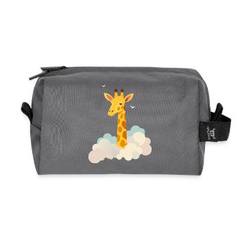 Sanfte Giraffe über den Wolken – Traumhaftes Motiv - Recycelte Kulturtasche - Anthrazit - Vorne