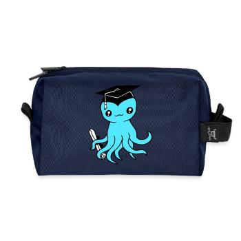 Octopus High School Graduation Passed College - Recycled Toiletry Zip Bag - navy - Front