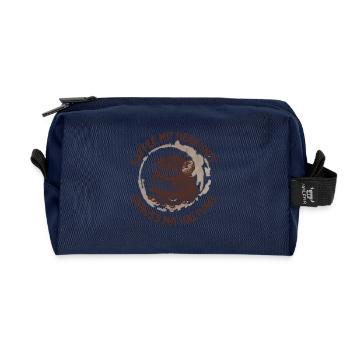 Coffee with origin – enjoyment with attitude - Recycled Toiletry Zip Bag - navy - Front