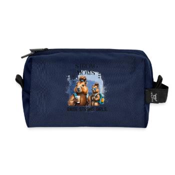 Strong Moms Raise Strong Girls - Recycelte Kulturtasche - Navy - Vorne