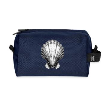 Superbe illustration de coquillage - Trousse de toilette en tissu recyclé - marine - Devant