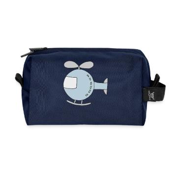 Verspieltes Helikopter Design für Kinder - Recycelte Kulturtasche - Navy - Vorne