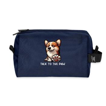 Talk To The Paw Corgi Corgis Welsh Corgi Corgifan - Recycled Toiletry Zip Bag - navy - Front