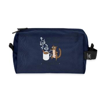 Kaffee Notfall Beutier Eichhörnchen Kippe  - Recycelte Kulturtasche - Navy - Vorne