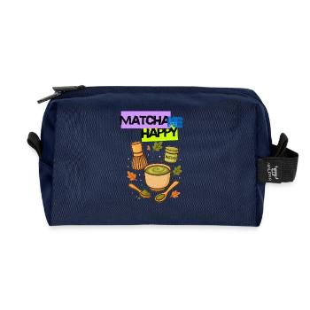 Matcha me Happy Trend - Recycelte Kulturtasche - Navy - Vorne
