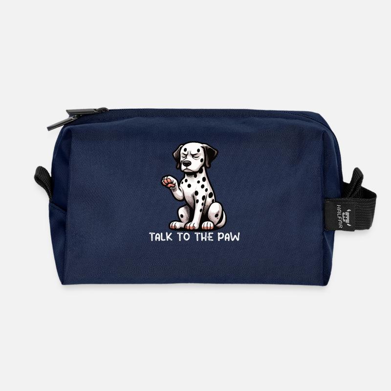 Talk to the Paw Dalmatiner Dalmatinerhalter  - Recycelte Kulturtasche - Navy