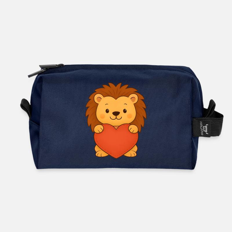Leo with heart - Recycled Toiletry Zip Bag - navy