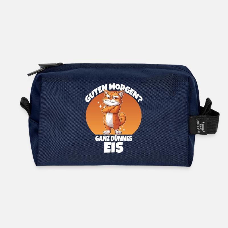 Guten Morgen? Ganz Dünnes Eis - Recycelte Kulturtasche - Navy
