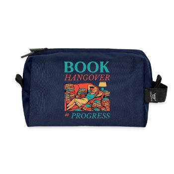 Book Hangover in Progress - Recycled Toiletry Zip Bag - navy - Front