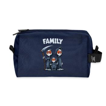 Süße Reaper Family im Cartoonstil - Recycelte Kulturtasche - Navy - Vorne