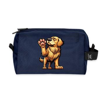 Golden Retriever Goldie Goldiebesitzer Goldies - Recycelte Kulturtasche - Navy - Vorne