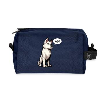 No White Shepherd Shepherd Shepherd Dogs - Recycled Toiletry Zip Bag - navy - Front