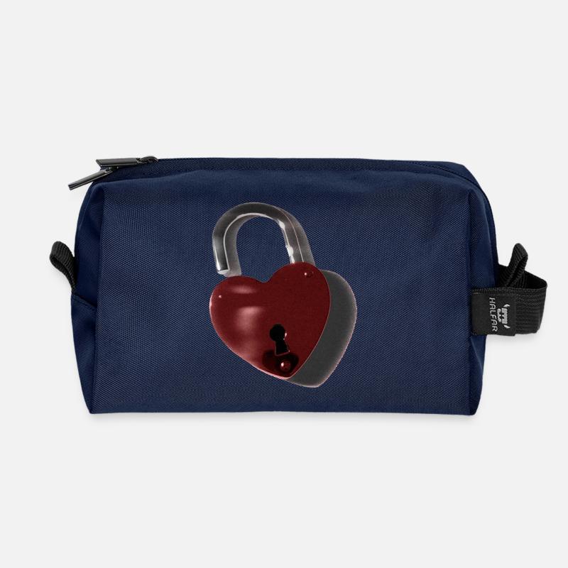 Herzschloss Motiv - Recycelte Kulturtasche - Navy