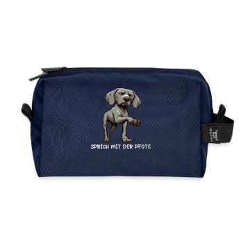 Parle à la patte Weimaraner Weimaraner Chien - Trousse de toilette en tissu recyclé - marine - Devant