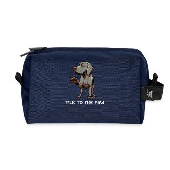 Parlez aux Paw Weimaraner Weimaraner Lovers - Trousse de toilette en tissu recyclé - marine - Devant