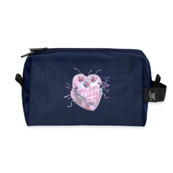 Self Love Club Chrome Heart German Y2K - Recycled Toiletry Zip Bag - navy - Front