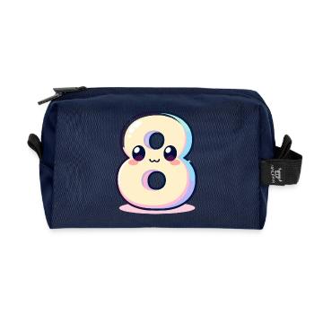 Numéro 8 Kawaii Rainbow - Trousse de toilette en tissu recyclé - marine - Devant
