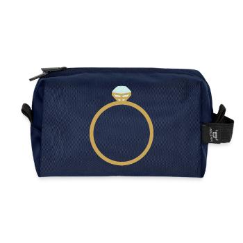 Icône de bague en or avec diamant - Trousse de toilette en tissu recyclé - marine - Devant