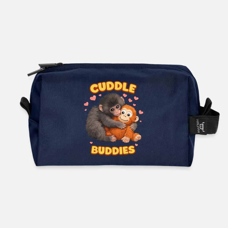 punch the monkey - Recycelte Kulturtasche - Navy