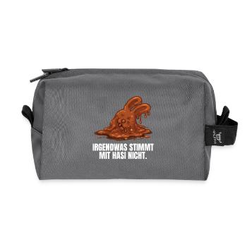 Schokoladenhase Ostern - Recycelte Kulturtasche - Anthrazit - Vorne