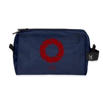 aperture-f8-rust - Recycled Toiletry Zip Bag - navy - Front