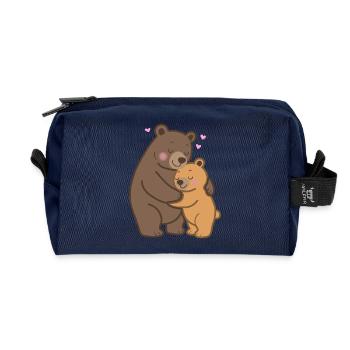 Mama Bear & Baby Bear - Recycled Toiletry Zip Bag - navy - Front