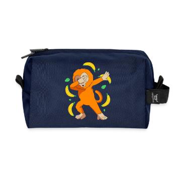 Tamarin Monkey Monkey Monkey Monkey Face - Recycled Toiletry Zip Bag - navy - Front