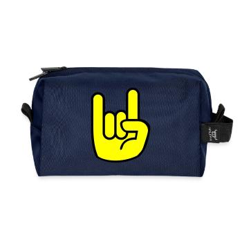 Heavy Metal Hand - Recycelte Kulturtasche - Navy - Vorne