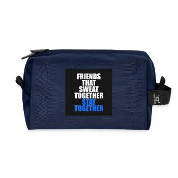 Freunde trainieren zusammen - Recycelte Kulturtasche - Navy - Vorne