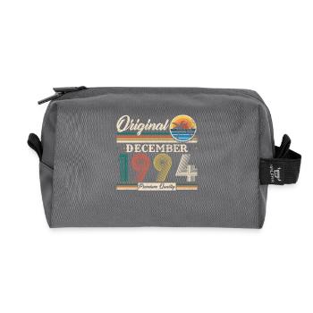 Birthday Gift Born In December 1994 - Recycled Toiletry Zip Bag - anthracite - Front