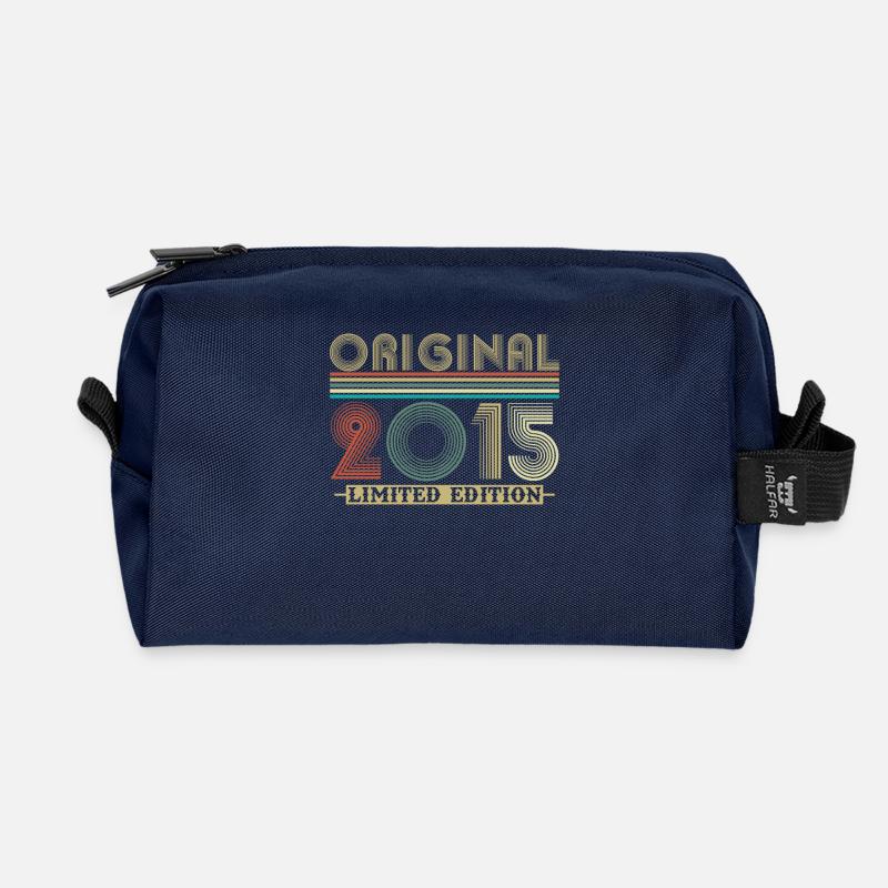 Original 2015 Vintage Retro Jubiläumsgeschenk - Recycelte Kulturtasche - Navy
