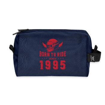 Born to ride since 1995 - Recycled Toiletry Zip Bag - navy - Front