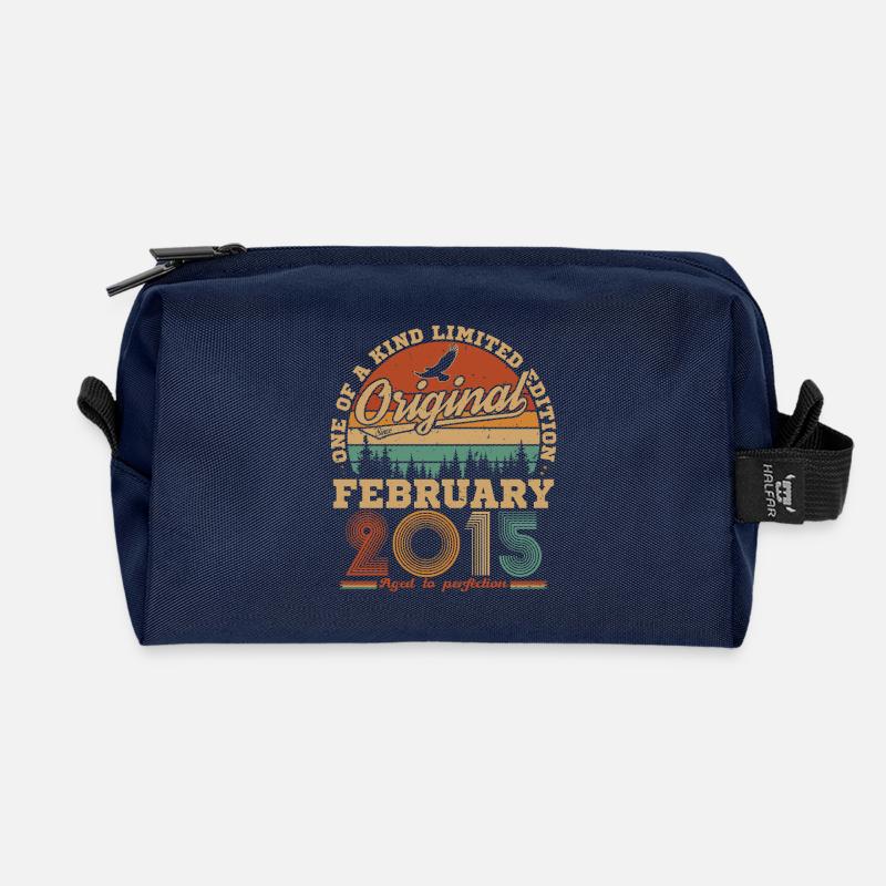 Februar 2015 Vintage Geburtstag 2015 Geschenk - Recycelte Kulturtasche - Navy