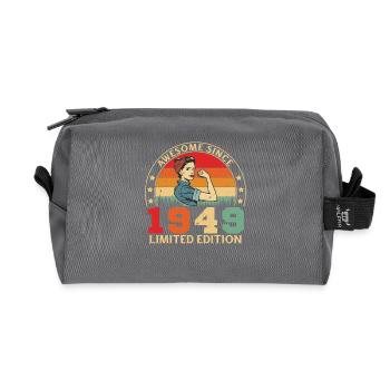 1949 Anniversaire des femmes Édition Limitée Vintage - Trousse de toilette en tissu recyclé - anthracite - Devant