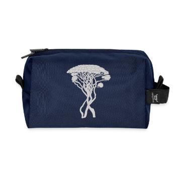 Tree, Capri Pine, Pine, Conifer, Gray - Recycled Toiletry Zip Bag - navy - Front