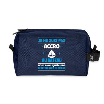 pas accro au bateau - Trousse de toilette en tissu recyclé - marine - Devant