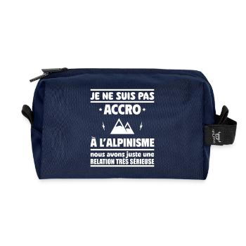 Je ne suis pas accro à l alpinisme - Trousse de toilette en tissu recyclé - marine - Devant