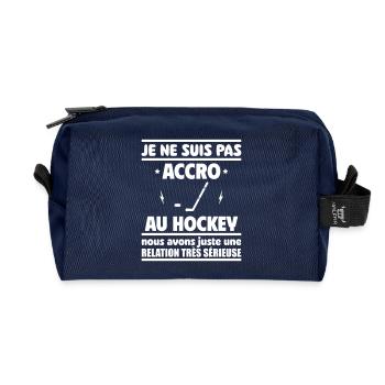 Je ne suis pas accro au hockey - Trousse de toilette en tissu recyclé - marine - Devant