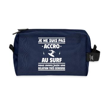 Je ne suis pas accro au surf - Trousse de toilette en tissu recyclé - marine - Devant
