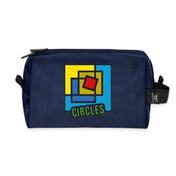 Abstraction of Squares - Recycled Toiletry Zip Bag - navy - Front