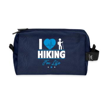 I love hiking forever! - Recycled Toiletry Zip Bag - navy - Front