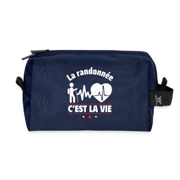 La randonnée, c'est la vie,randonneur,randonneuse - Trousse de toilette en tissu recyclé - marine - Devant