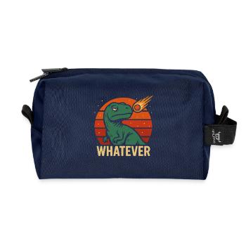 Whatever T-Rex - Recycled Toiletry Zip Bag - navy - Front