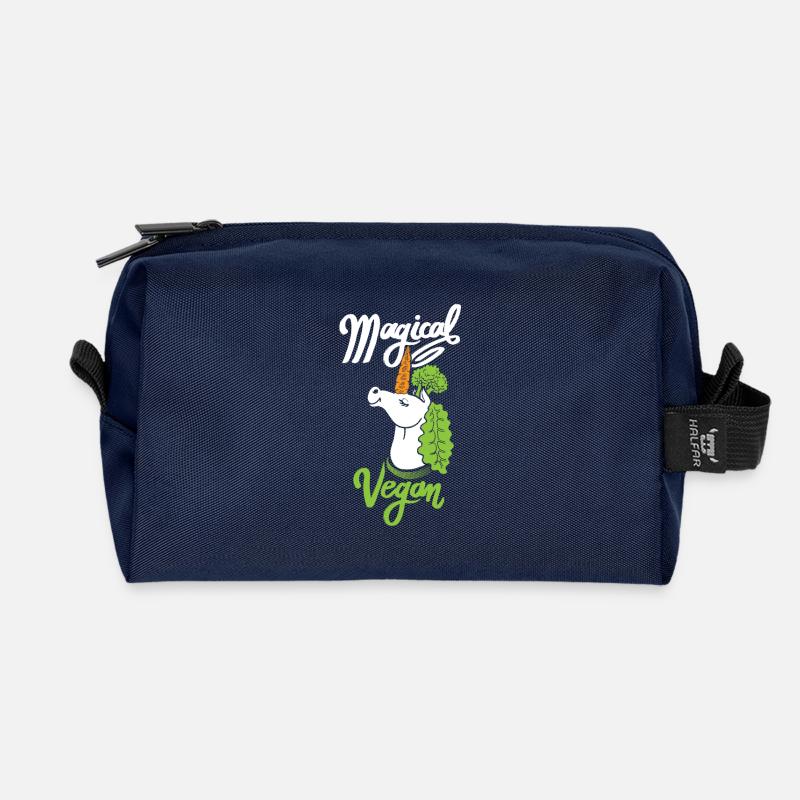 Magical Vegan - Recycled Toiletry Zip Bag - navy
