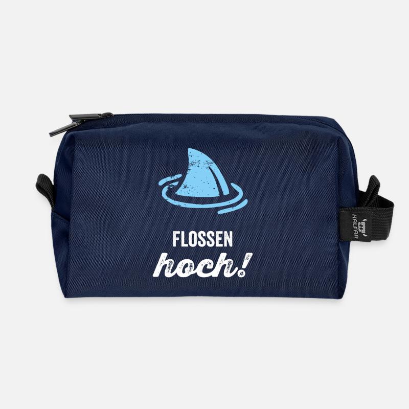 Flossen Hoch! - Recycelte Kulturtasche - Navy